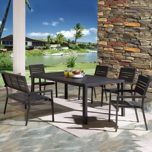 black outdoor dining table