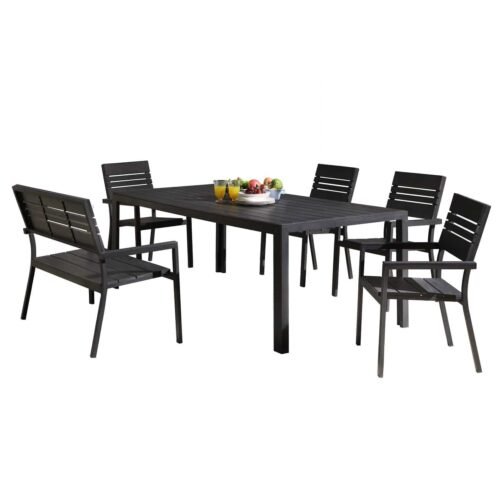 black outdoor dining table