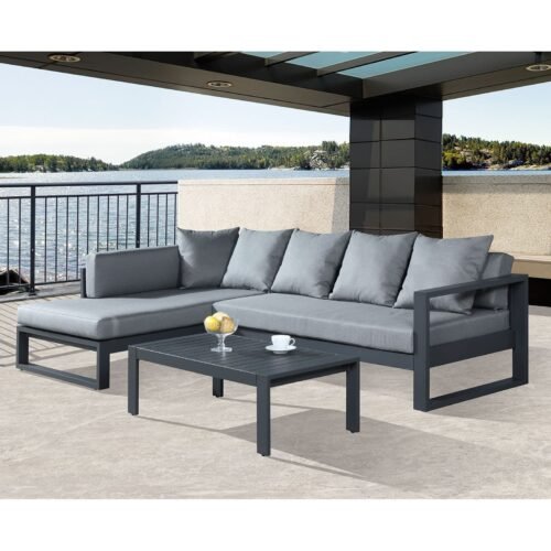black outdoor sofa