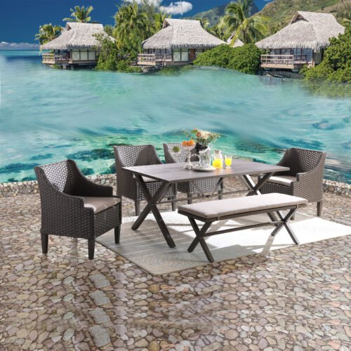 wicker outdoor dining set