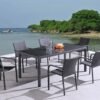 outdoor wicker dining table with glass top