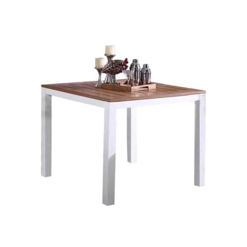 white outdoor dining table