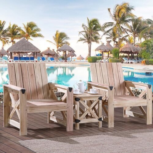 wooden bistro set