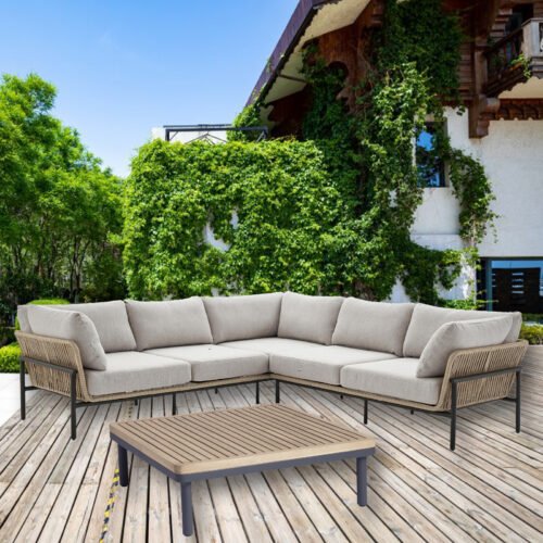 Outdoor L-Shape Sectional Sofa Set
