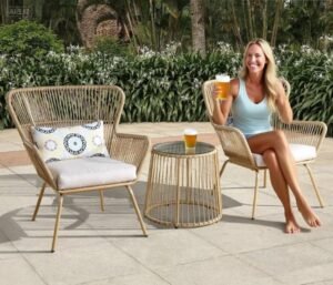 Wicker Patio Bistro Set-3 Piece