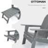 Gray Adirondack Chair with Ottoman