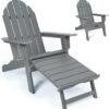 Gray Adirondack Chair with Ottoman