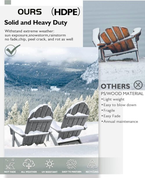 Gray Adirondack Chair with Ottoman