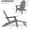 Gray Adirondack Chair with Ottoman
