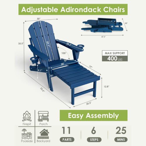 HDPE Folding Adirondack Chairs with Cup Holder 12 The Premier Patio Outdoor Furniture Manufacturer