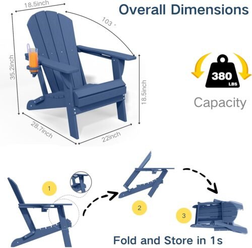 HDPE Folding Adirondack Chairs with Cup Holder 2 1 The Premier Patio Outdoor Furniture Manufacturer