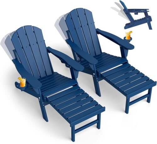 HDPE Folding Adirondack Chairs with Cup Holder 2 The Premier Patio Outdoor Furniture Manufacturer
