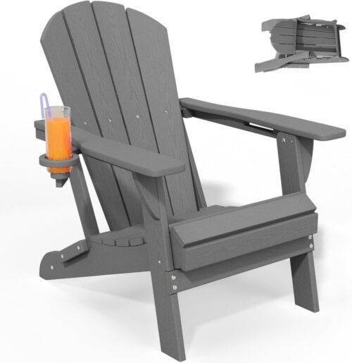 HDPE Folding Adirondack Chairs with Cup Holder 5 1 The Premier Patio Outdoor Furniture Manufacturer