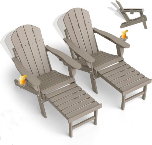 HDPE Folding Adirondack Chairs with Cup Holder 5 The Premier Patio Outdoor Furniture Manufacturer